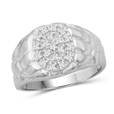 Jewelnova Men's 1/4 Carat T.W. White Diamond Ring