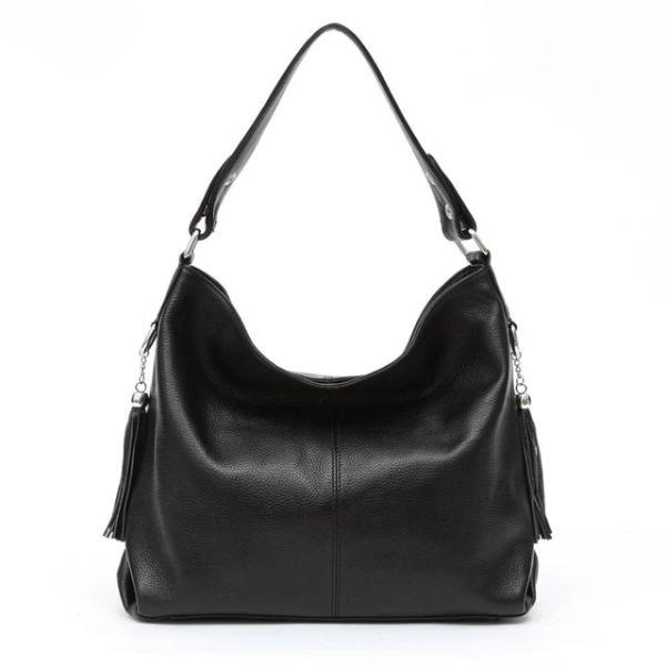 black leather crossbody hobo bag