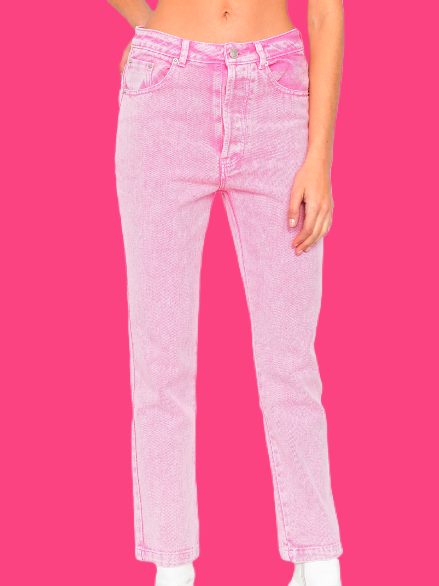 pink acid wash jeans