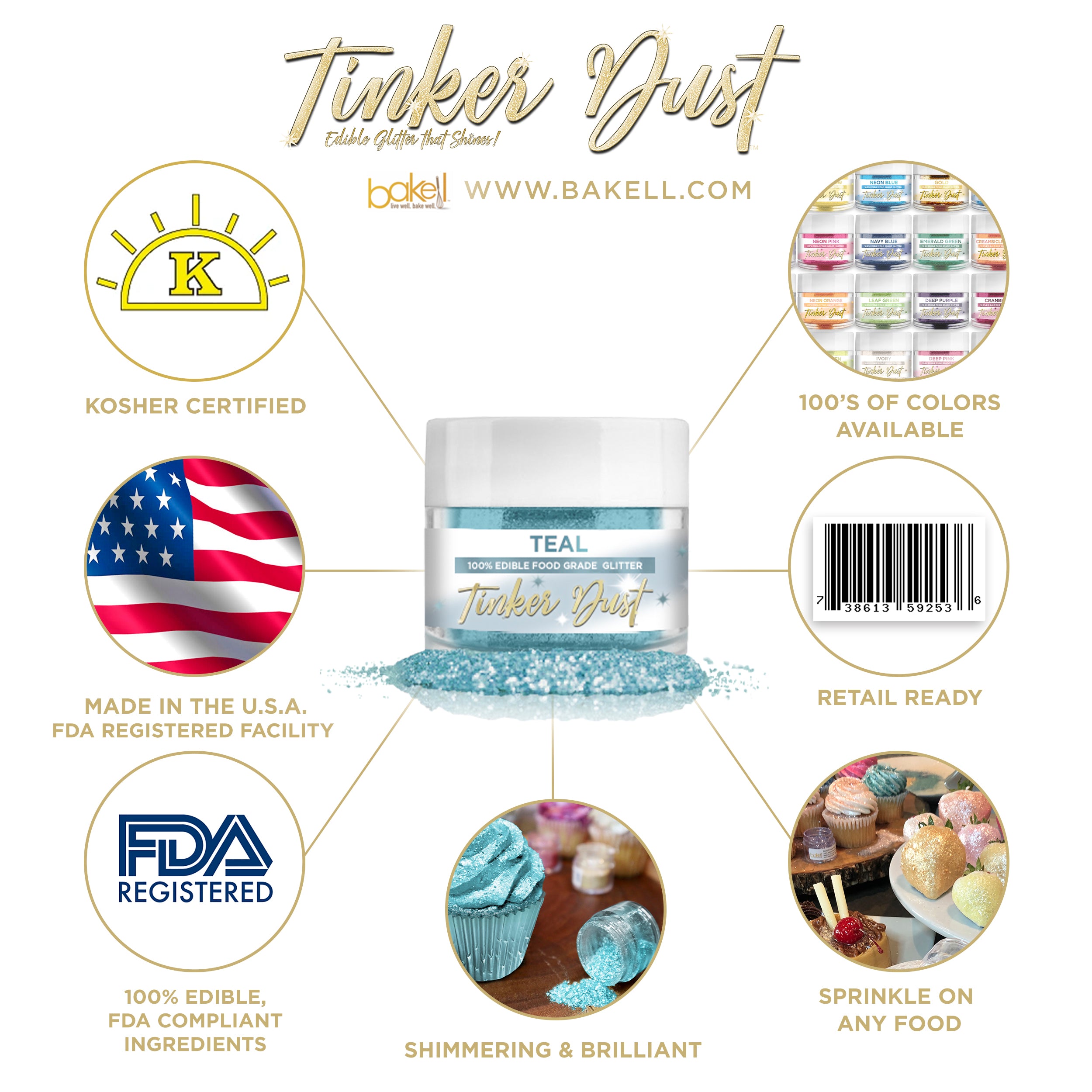 Teal Tinker Dust edible glitter