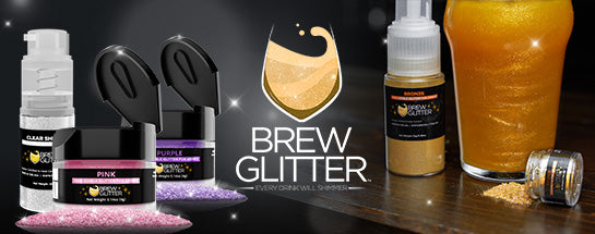 brew glitter jars & sprays with an orange drink