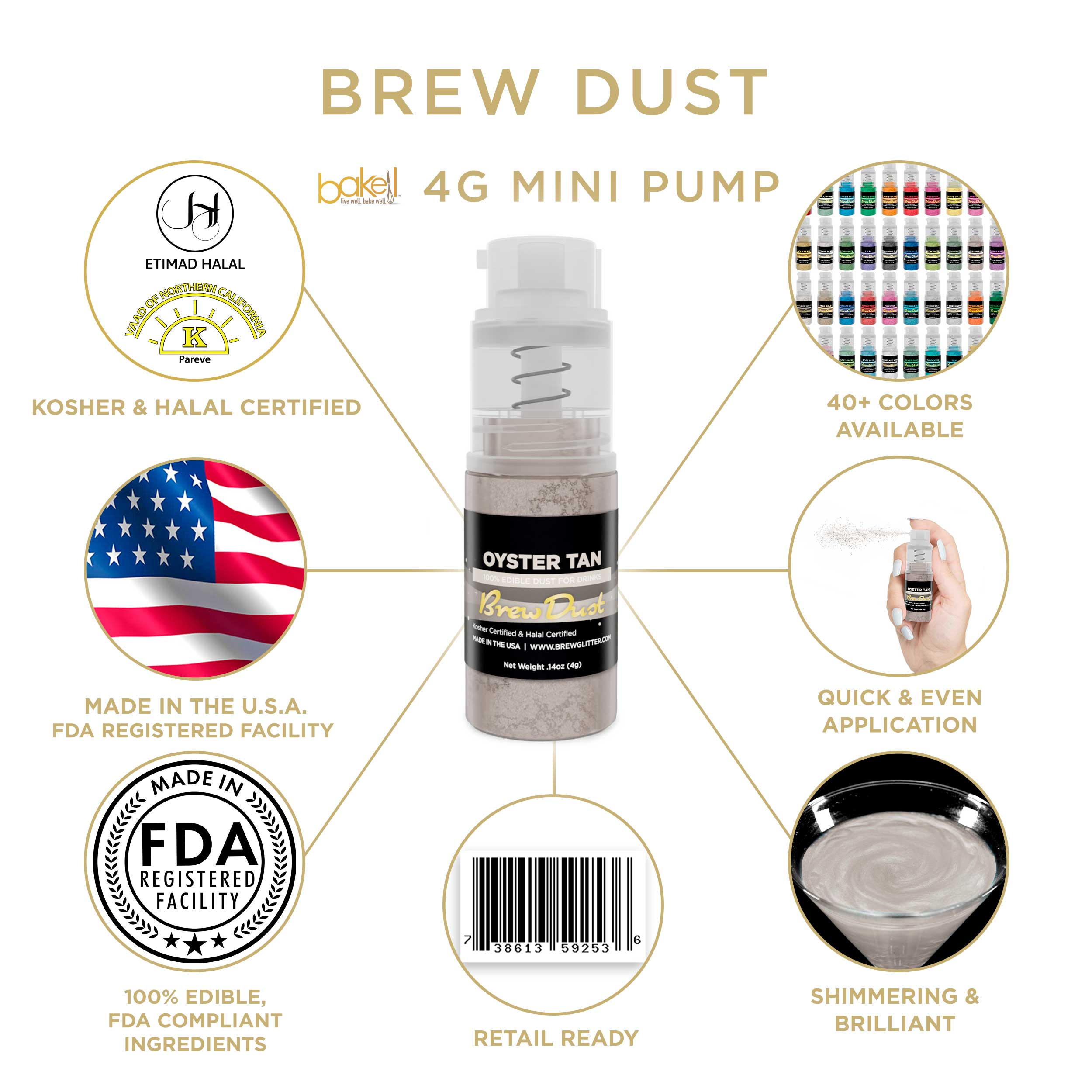 Oyster Tan Brew Dust Miniature Spray Pump | Infographic and Information