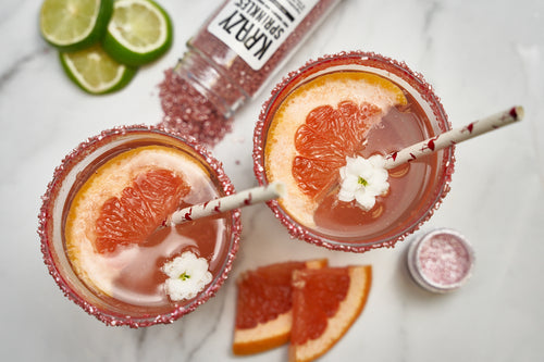 blood orange citrus specialty drink with rimming sugar