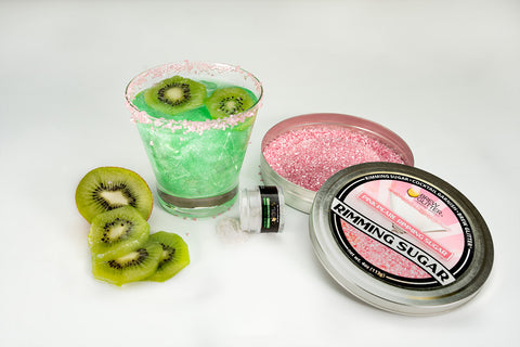 Rim Salt Sugar + (kiwi margarita) + Brewglitter 