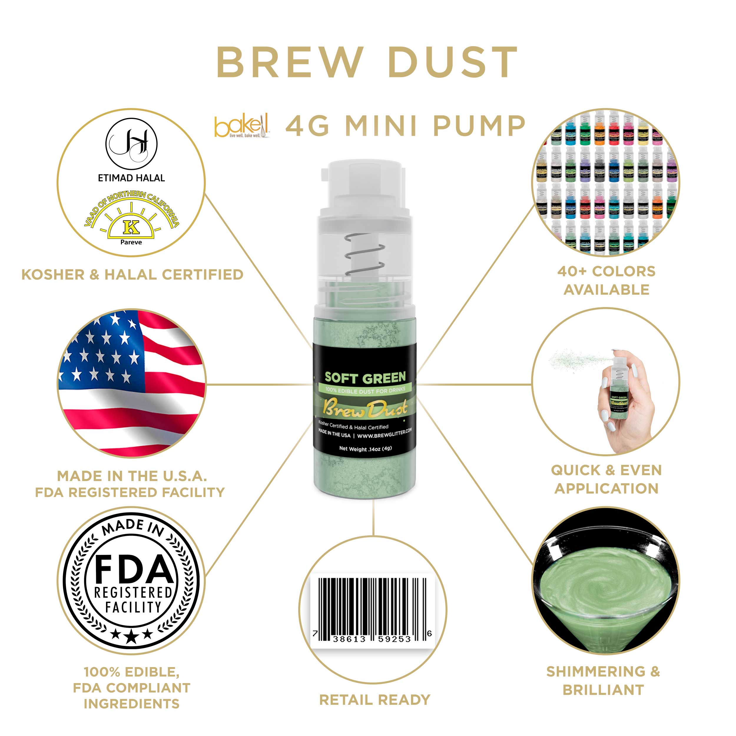 Soft Green Edible Brew Dust | Mini Spray Pump