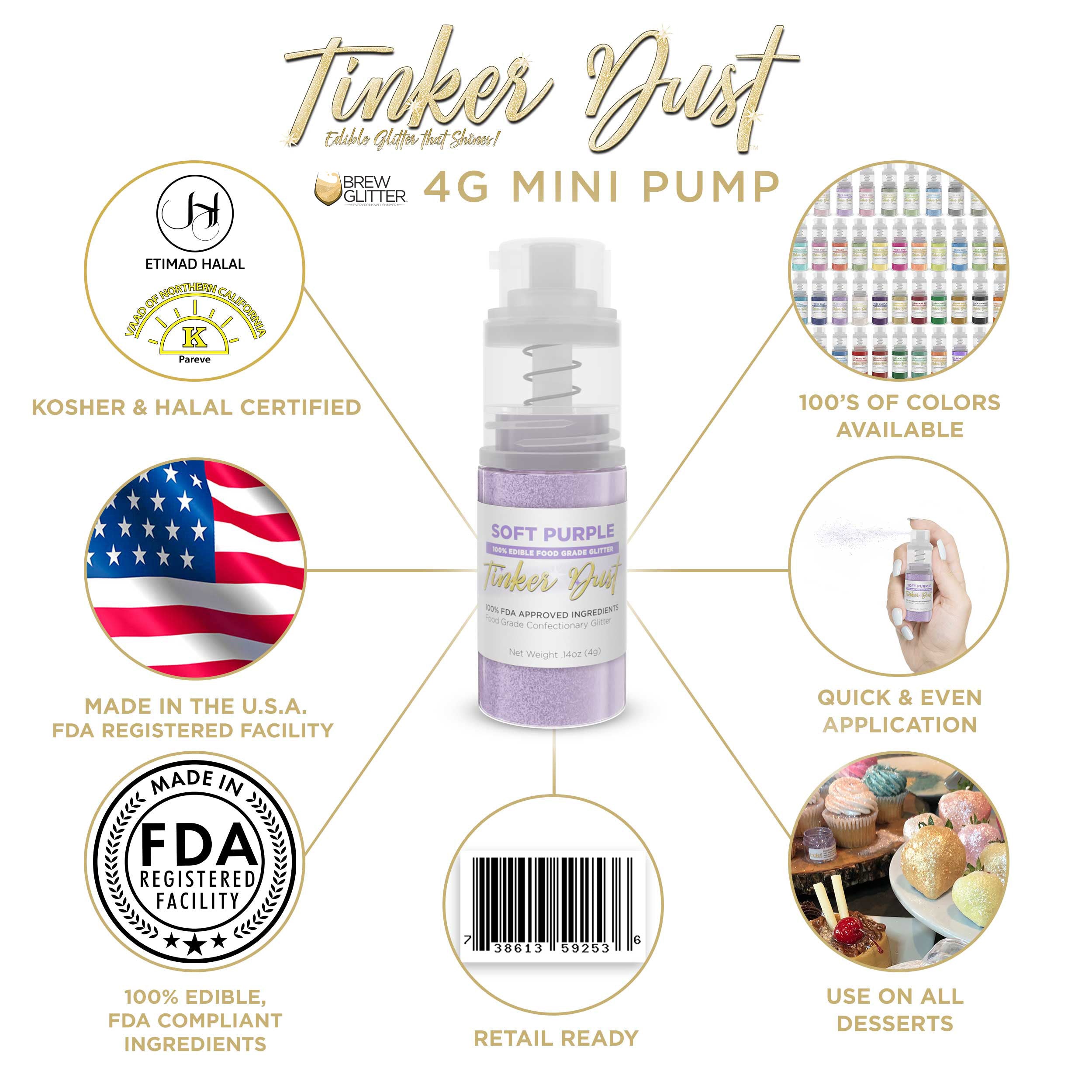 Soft Purple Edible Glitter Tinker Dust Infographic | Brewglitter.com