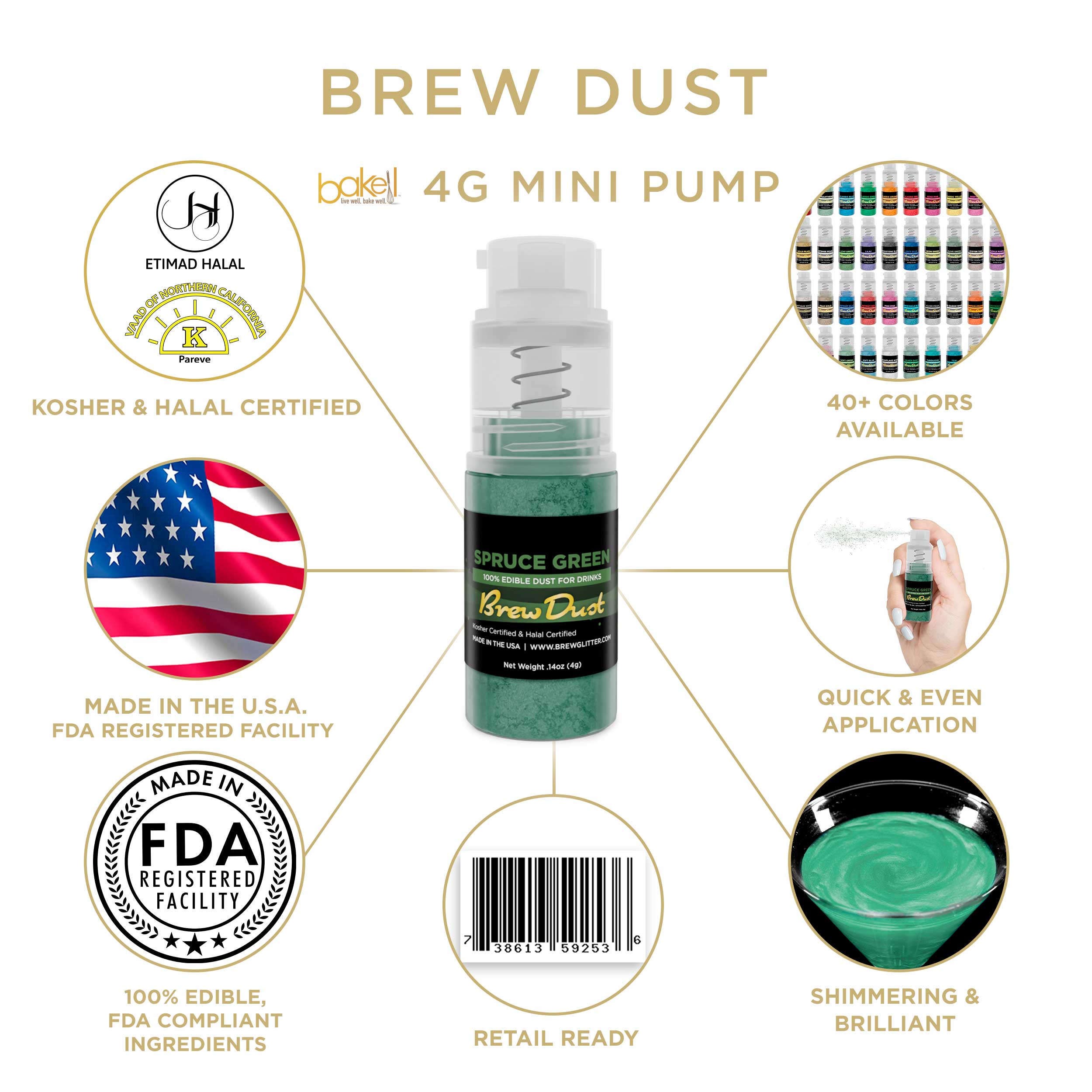 Spruce Green Edible Brew Dust | Mini Spray Pump