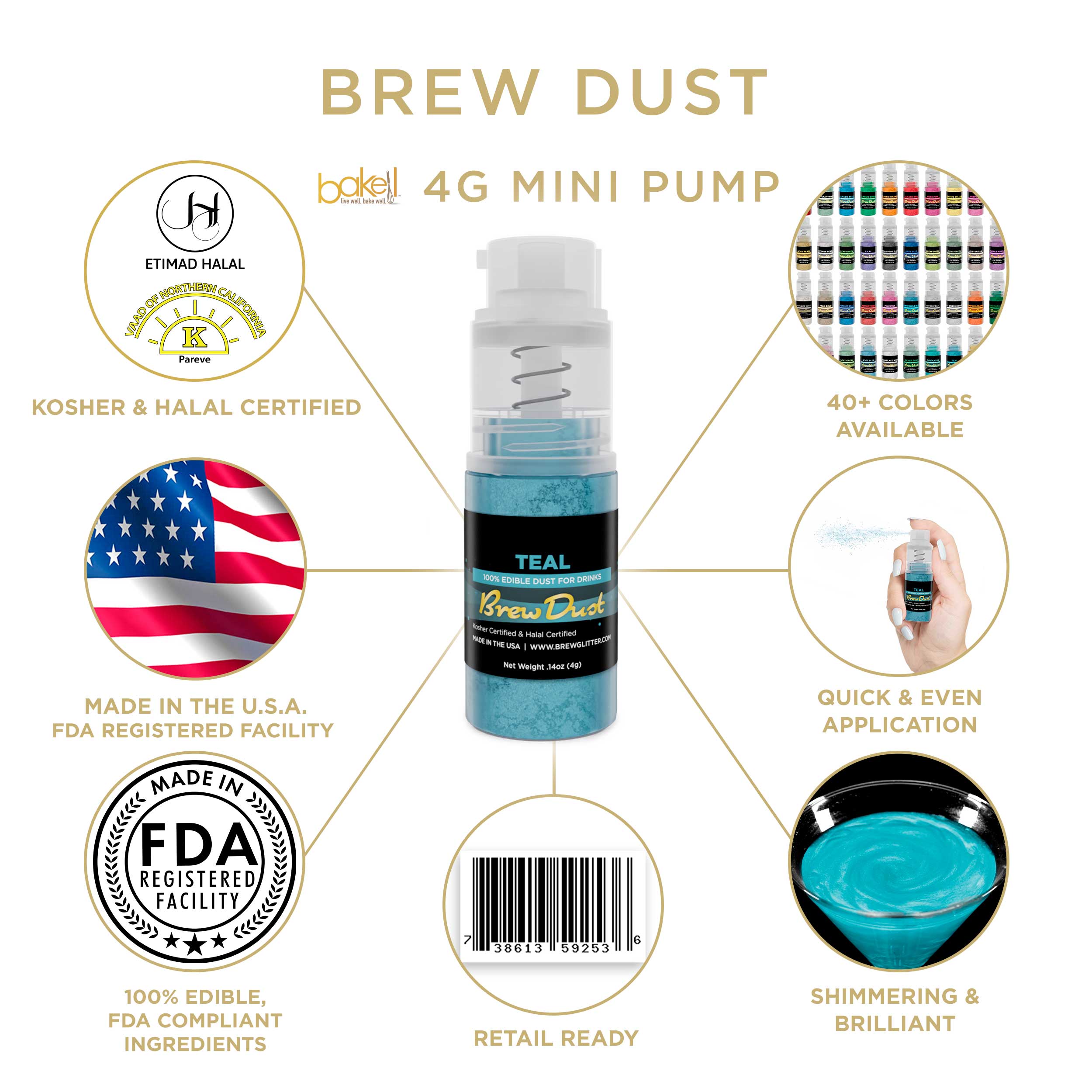 Teal Edible Brew Dust | Mini Spray Pump