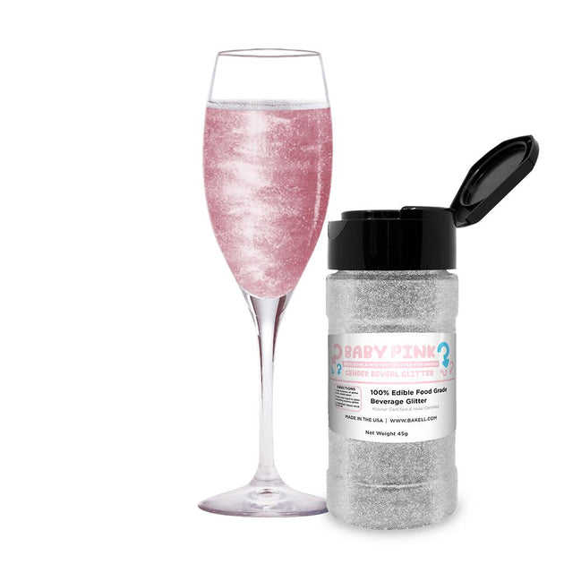 Buy Baby Pink Edible Gender Reveal Beverage Glitter Shaker | $$69.98 ...
