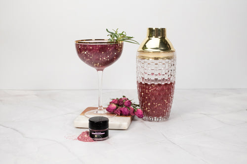 fuchsia drink glitter cockatil with shaker | brewglitter.com