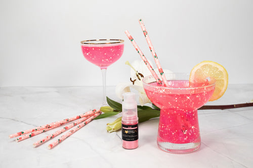 pink edible glitter drink cocktail | brewglitter.com