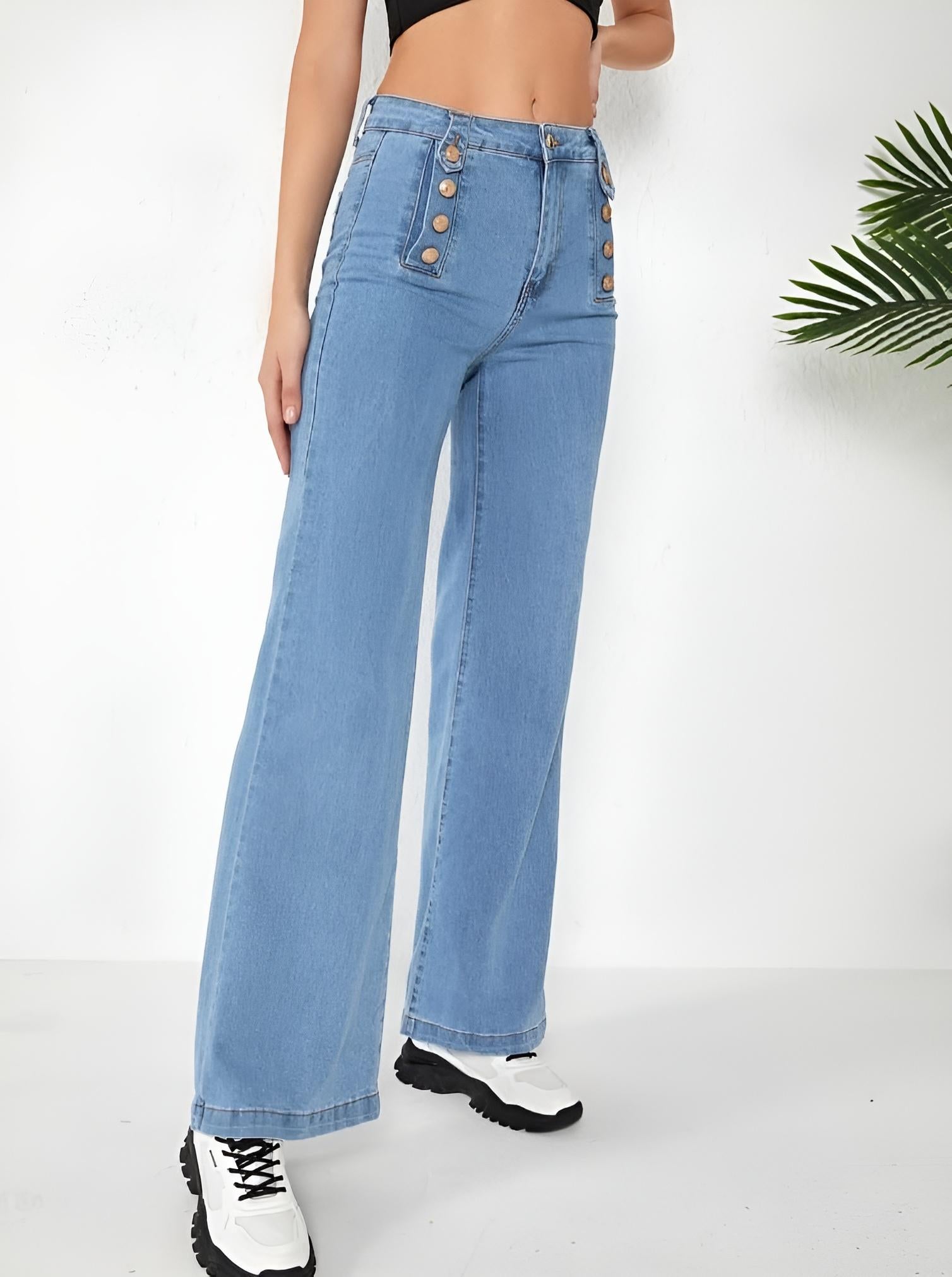 Pantalón Jean Cargo Mujer Palazo GENERICO