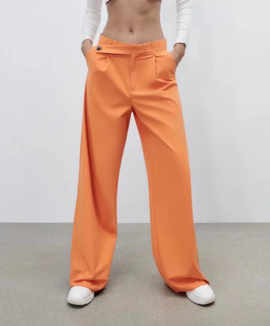 Lady Otoño E Invierno 2023 Nueva Moda Coreana Cintura Alta Pantalones  Casuales Casuales Tweed Abuela Harlan Pantalones de Mujer Femenino