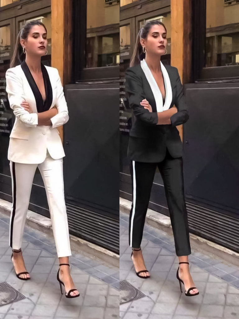 Coordinato Donna Tailleur Bicolor Giacca Pantalone | LE STYLE DE PARIS