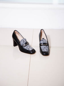 Statement vintage 1990s snake-detailed court shoes by Bally