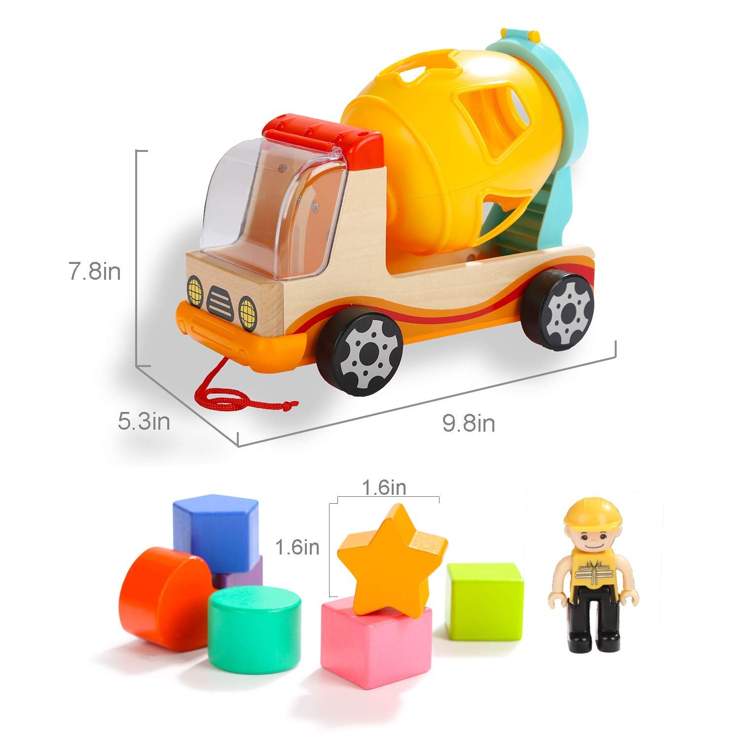 top bright wooden shape sorter