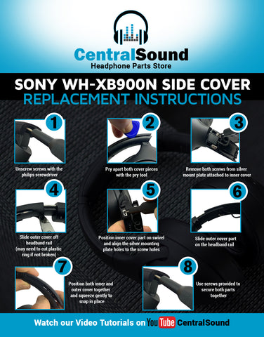 Sony WH-XB900N Replace Headband Side Cover Slider Parts