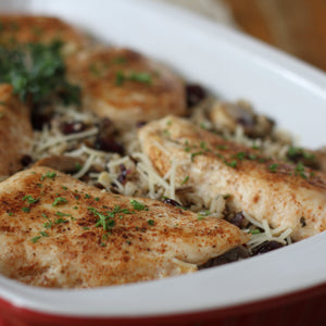 Baked Chicken with Cranberry Almond Wild Rice