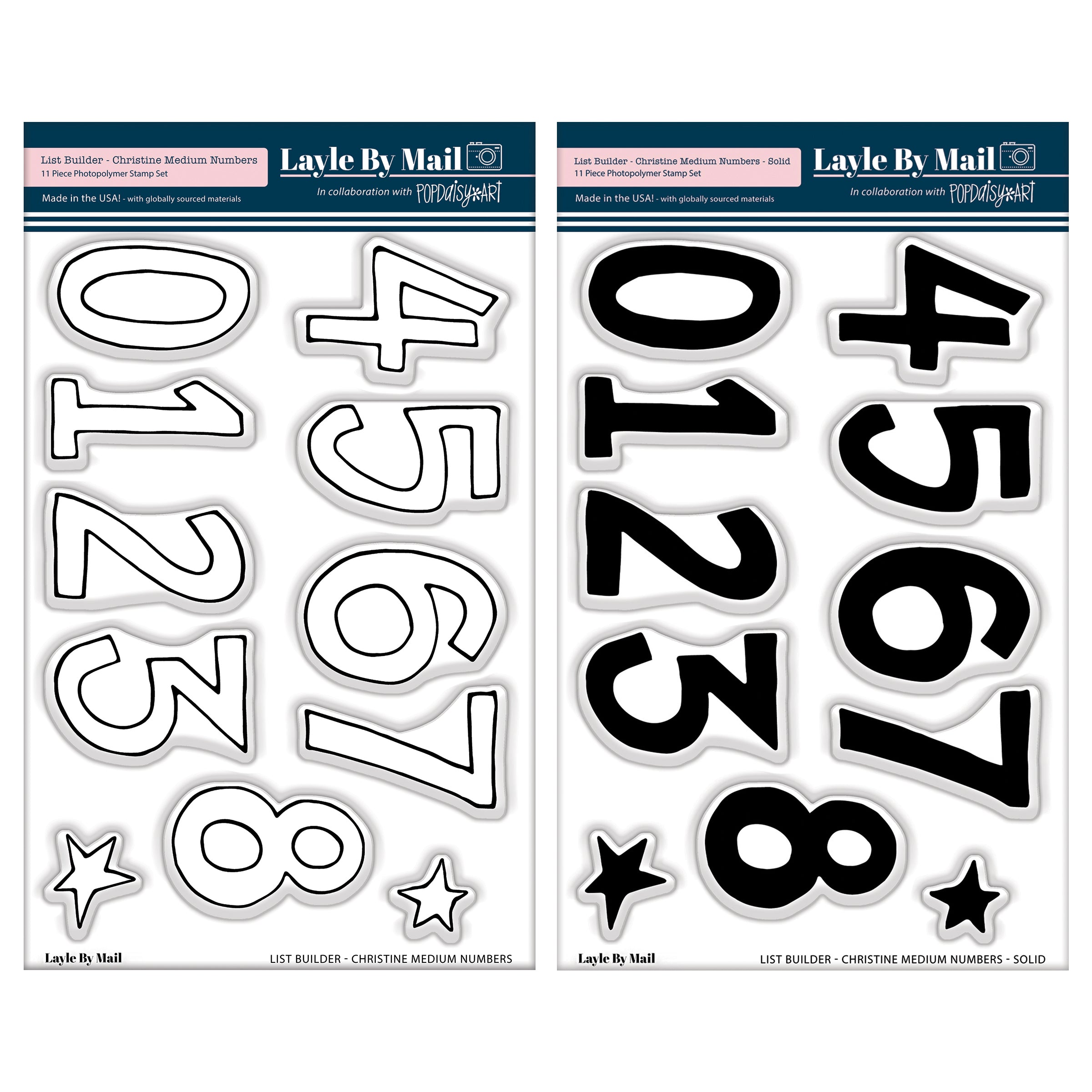 Christine Medium Numbers 4x6 Stamp Bundle