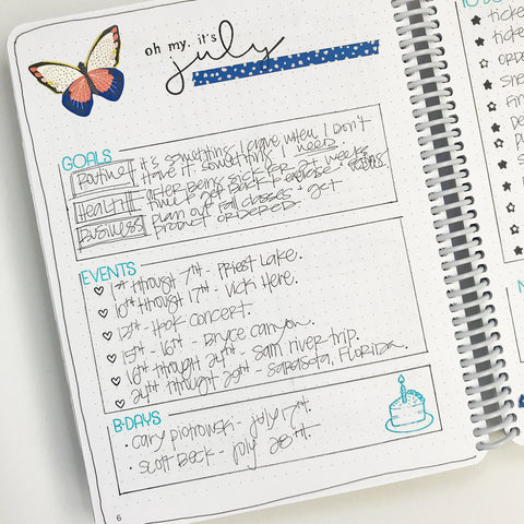 July Bullet Journal Set Up Using the Canvo Bullet Journal – Layle By Mail