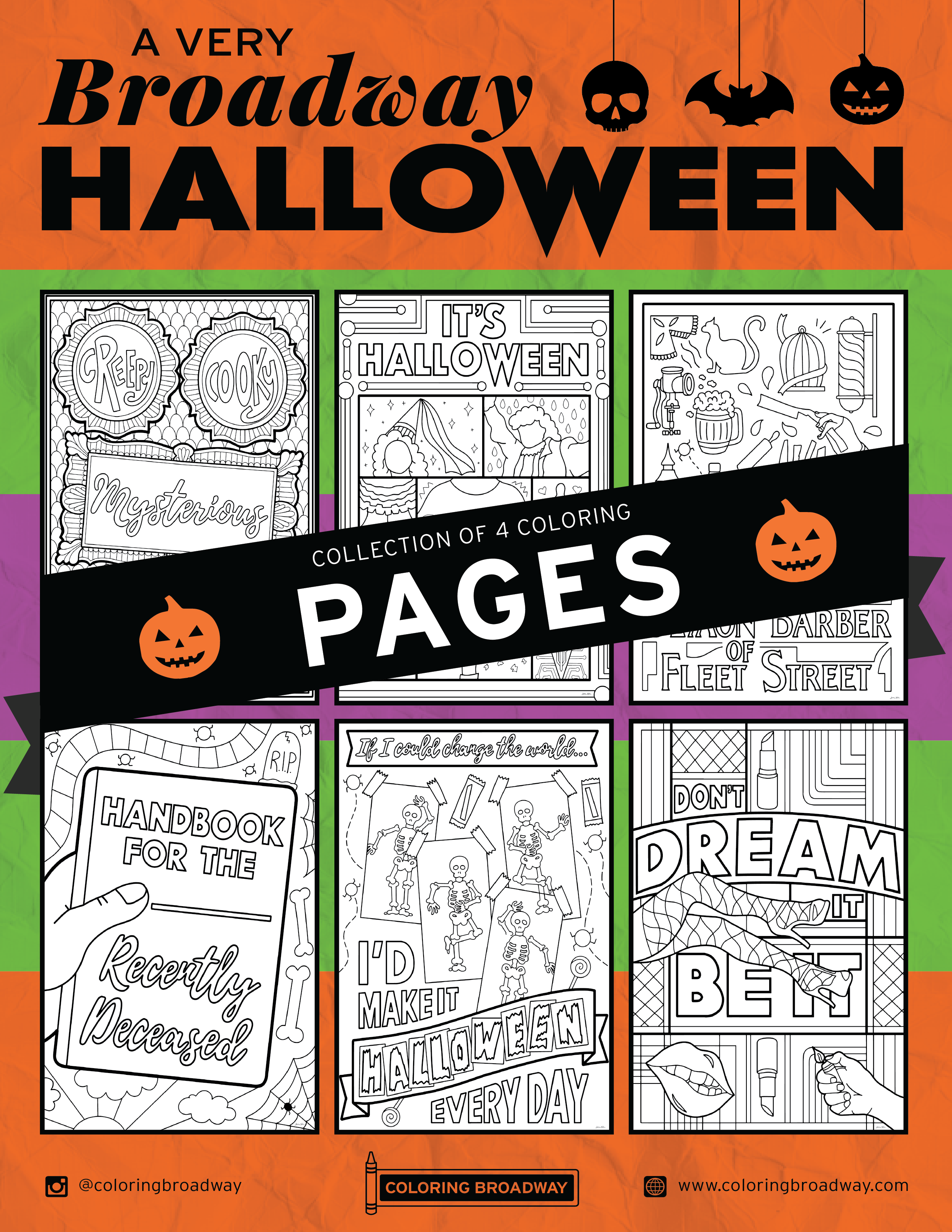 A Very Broadway Halloween - Coloring Pages | Coloring Broadway