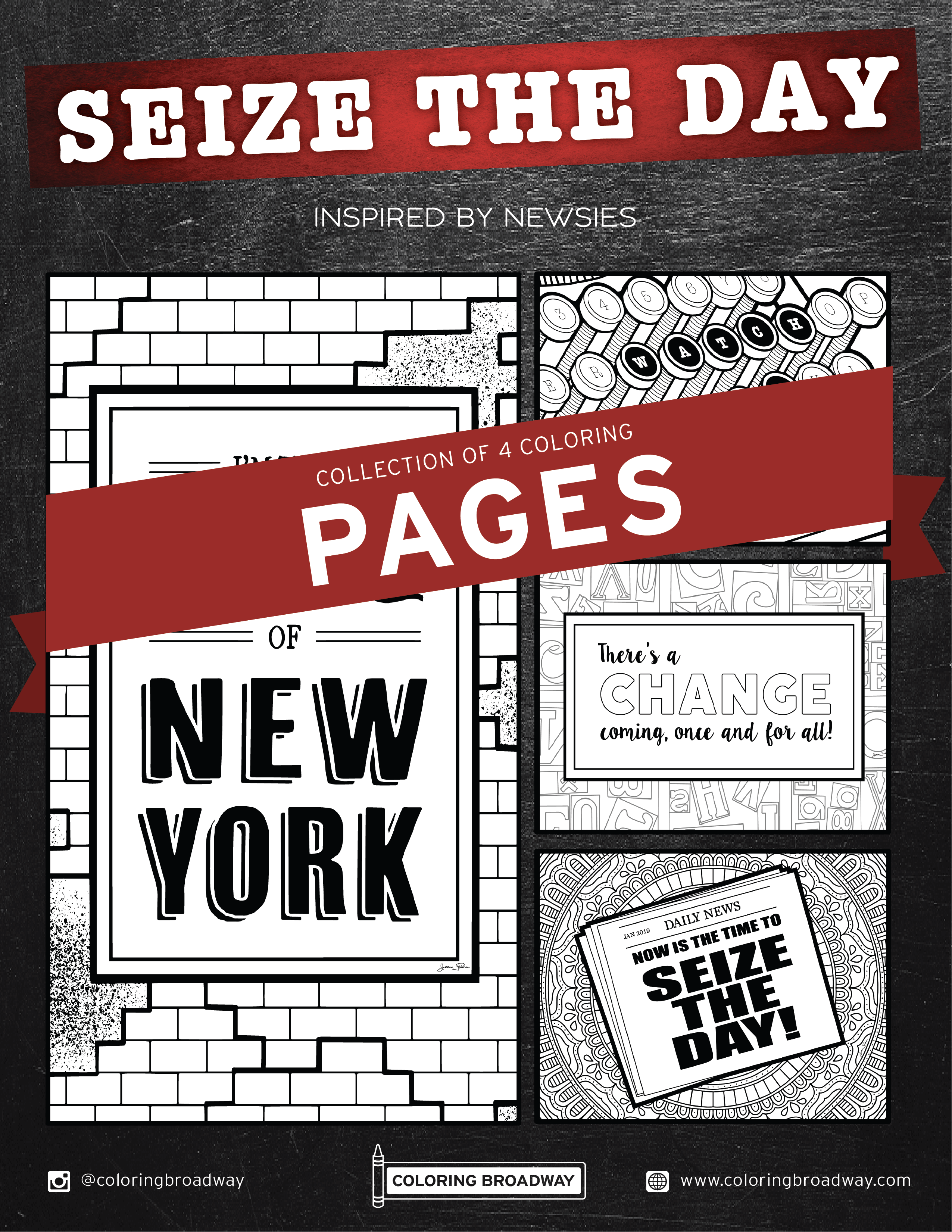 Newsies Seize The Day Pages Coloring Broadway