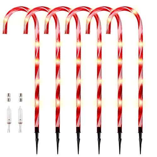 Candy Cane Lights Christmas Pathway Markers Light Decorations, 26