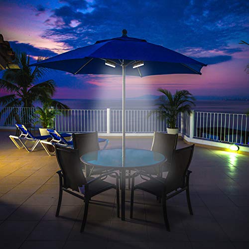 Tourke Tourke 9 10 Ft Patio Umbrella Light Outdoor Umbrella Pole Light Rechargeable Led For Outdoor Patio Desk Camping Crank Mounted Battery Operated Black 1 Pc