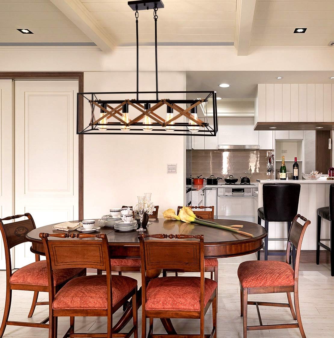 Alice House 31.5" Island Lighting, 5 Light Kitchen Pendant Lighting