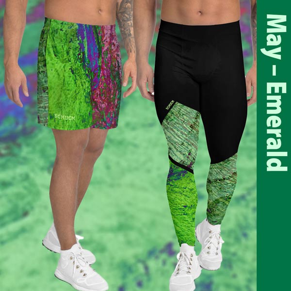 Surf the Green Wave Men's Leggings and Athletic Sorts