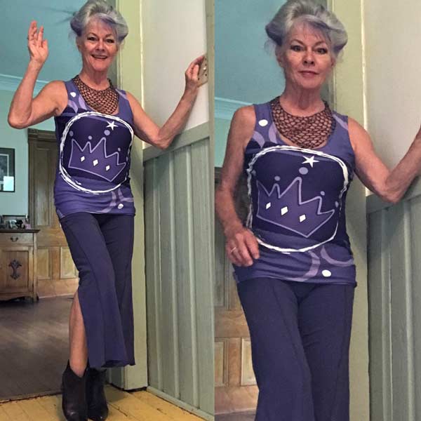 Laurie Benson in the Crown Chakra Tank Top