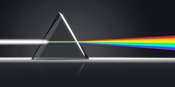 Light refracted by prism