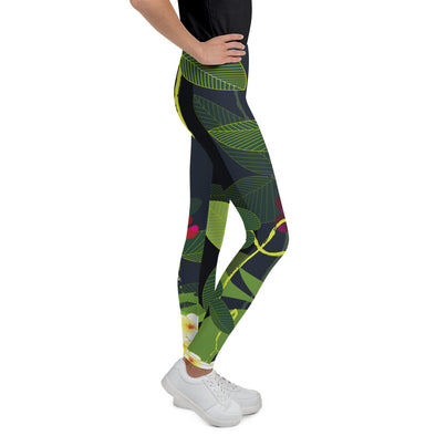 Sports Leggings, High Rise - Spiral Toucan Peri by Lidka Schuch