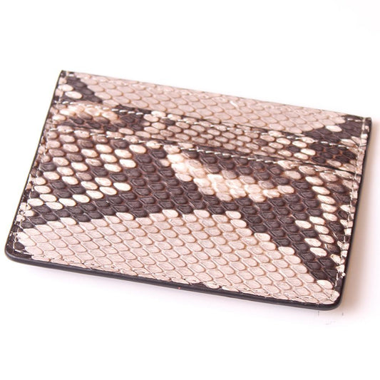 Python Credit Card Holder, Black Python leather card holder MWL278