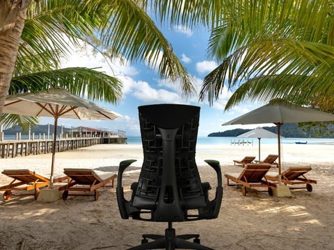 Herman Miller Embody Chair on the beach