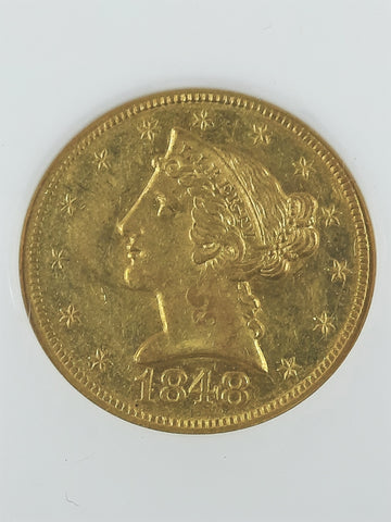 1848 D $5 Gold Eagle obverse 