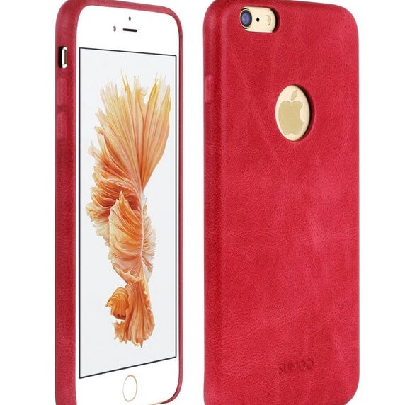 Handyhülle für iPhone aus Leder Rot / iPhone 6 Plus / 6s Plus