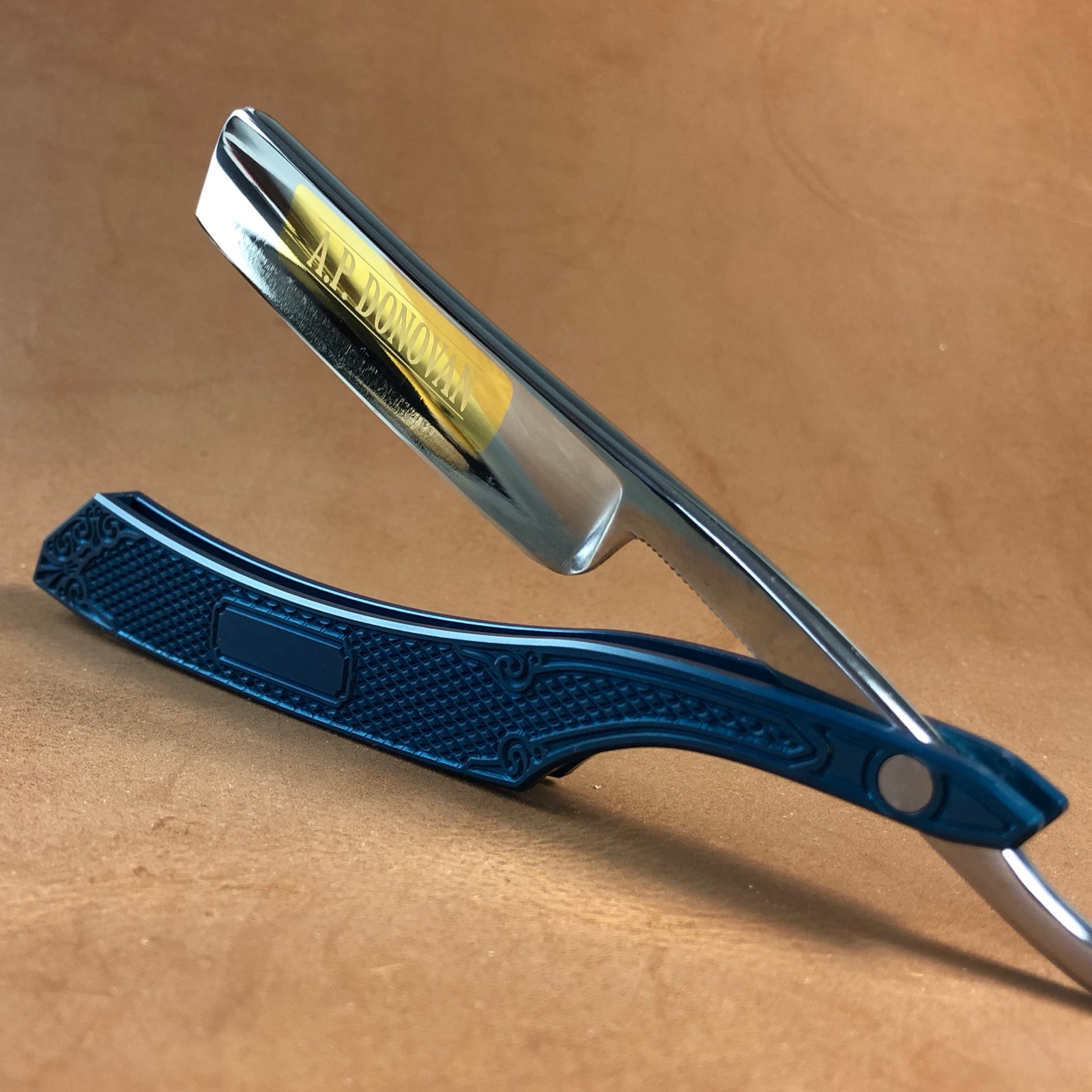 Rasiermesser mit Aluminium Griff - Einzelstücke Blau