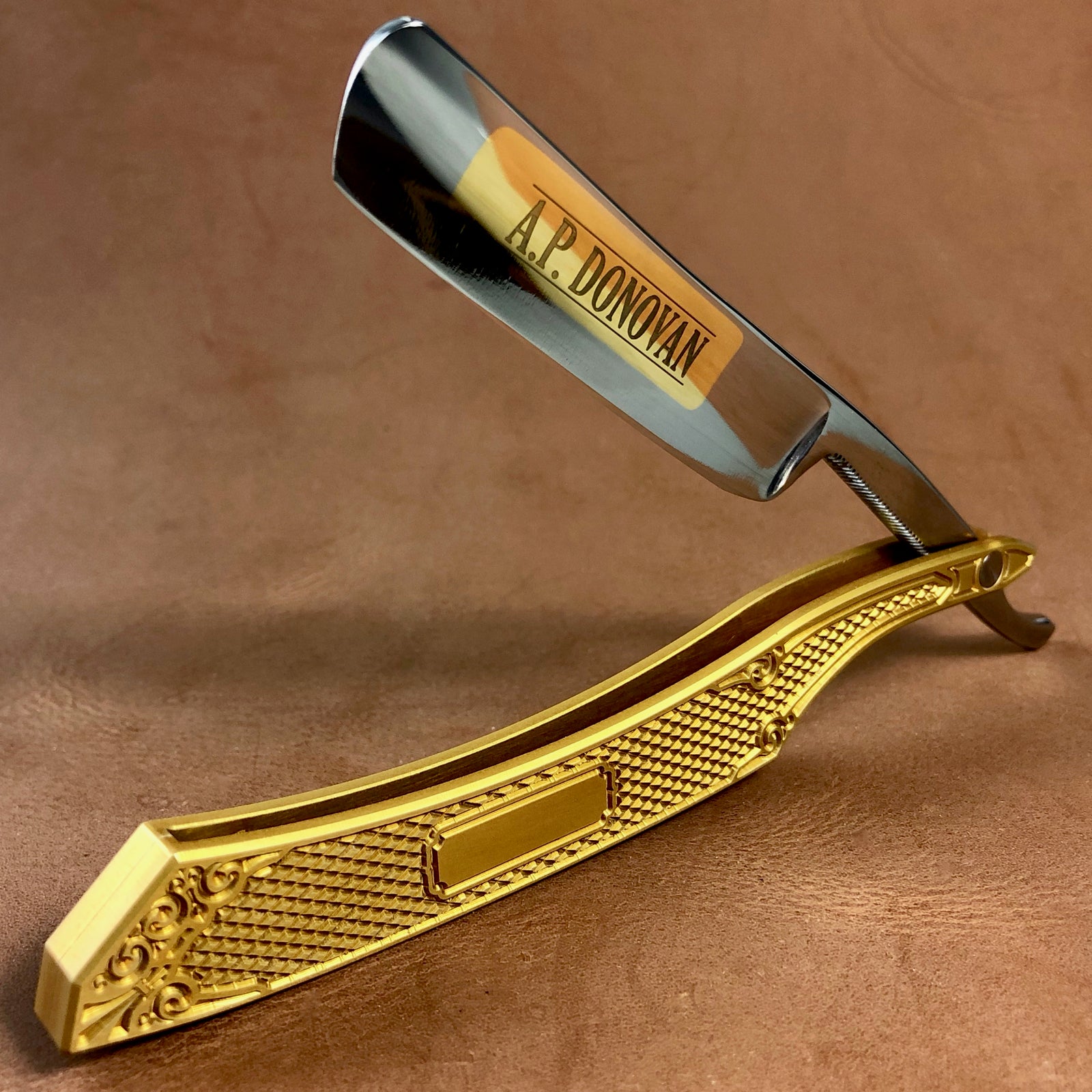 Rasiermesser mit Aluminium Griff - Einzelstücke Gold