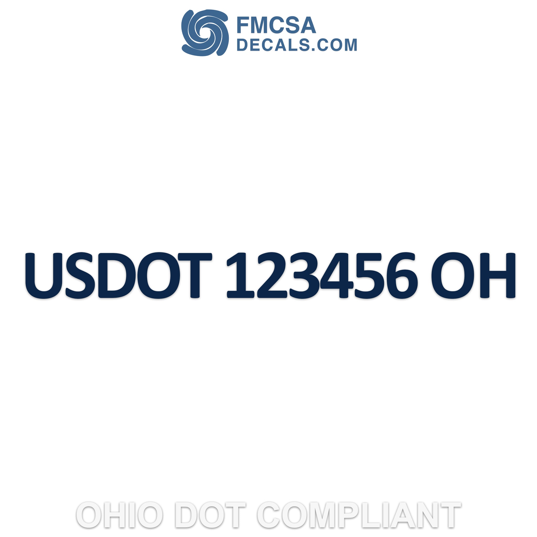 Ohio US DOT Number Decal (Set of 2) FMCSA Decals