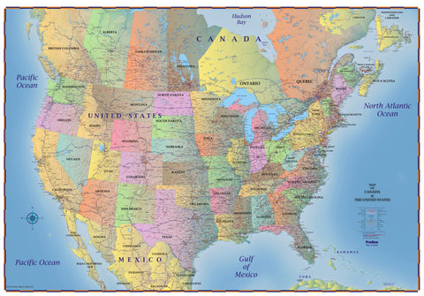 Map Of Northern Us And Canada Trucker's Wall Map Of Canada, United States And Northern Mexico 2021 E –  Progeo Maps & Guides