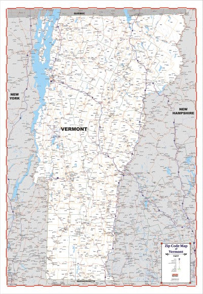 zip-code-large-map-of-vermont-new-2021-version-48-x-69-with-thick-lam