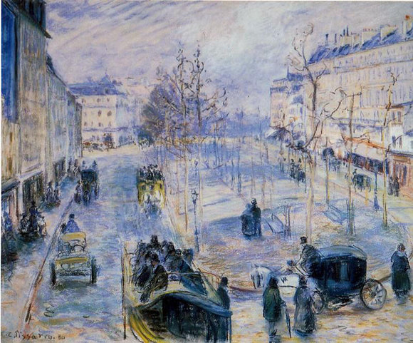  Camille Pissarro Boulevard de Clichy, Winter, Sunlight Effect - Canvas Art Print