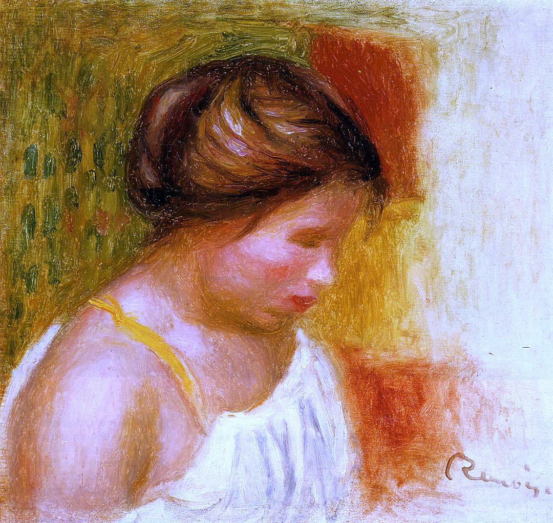 Gabrielle in a Chemise by Pierre Auguste Renoir - Canvas Art Print