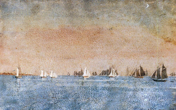  Winslow Homer Gloucester Harbor, Fishing Fleet - Canvas Art Print