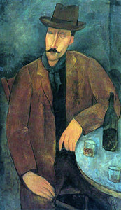  Amedeo Modigliani Man with a Glass of Wine - Canvas Art Print