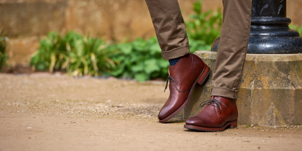 Orkney chukka boot for men by Barker.