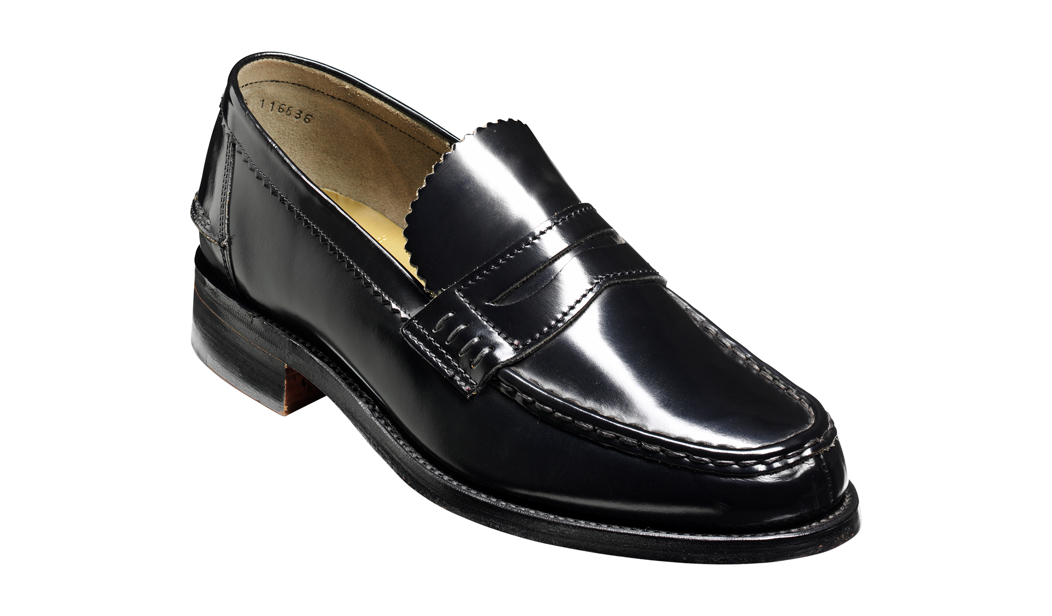 Caruso - A mens black leather loafer by Barker Shoes.