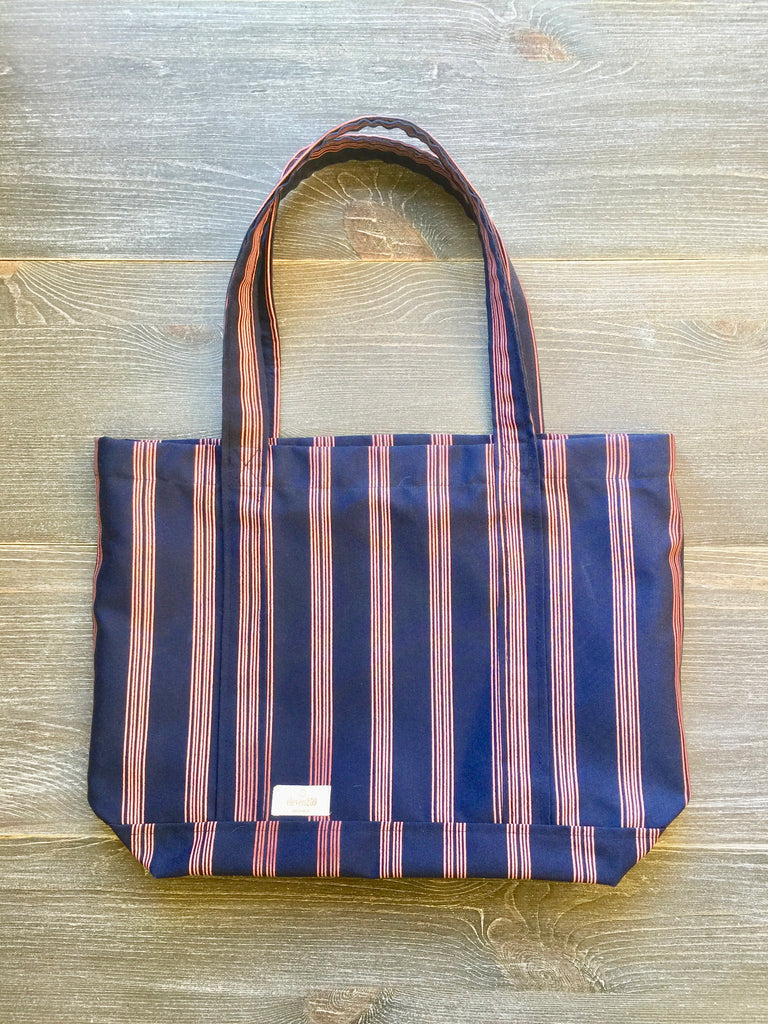 Julia Tote Navy and Small Red Stripes – eleven259