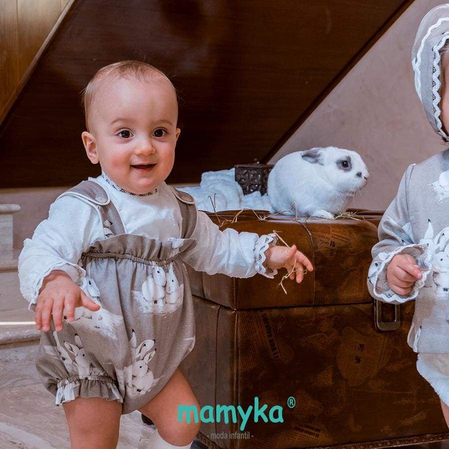 BabineConjunto bebé niño pelele, con estampado de conejos   | Babiné - mamyka- moda infantil